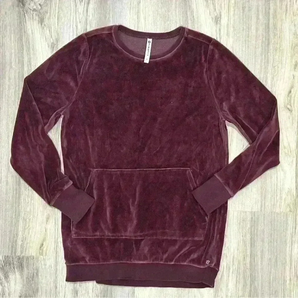 Fabletics Liane Long Sleeve Velour Sweatshirt Pullover Purple Crew Neck Size S - Picture 1 of 7